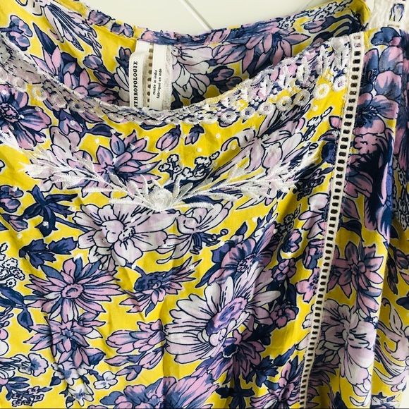 Anthropologie Floral Cami Tank Top Lace Embroidered Boho size Small - Picture 3 of 4